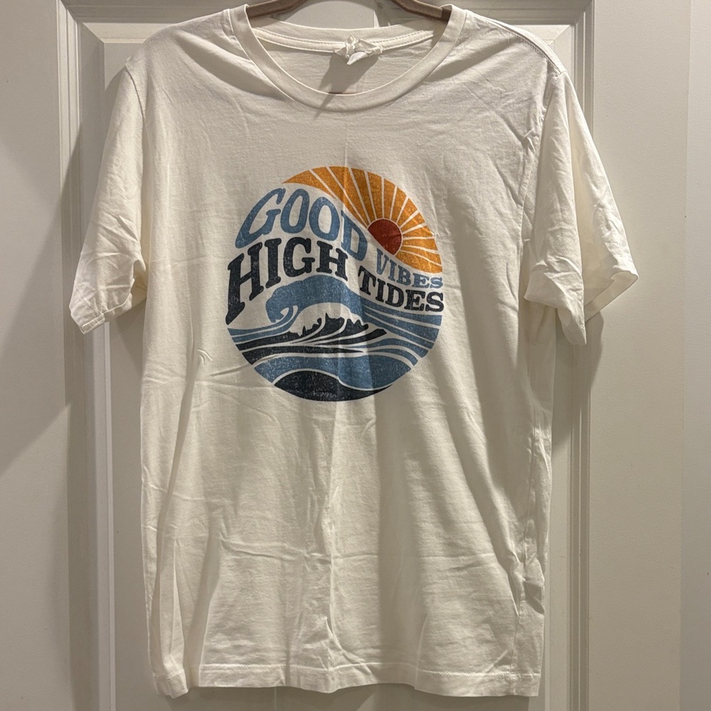 Good Vibes High Tides White Tee